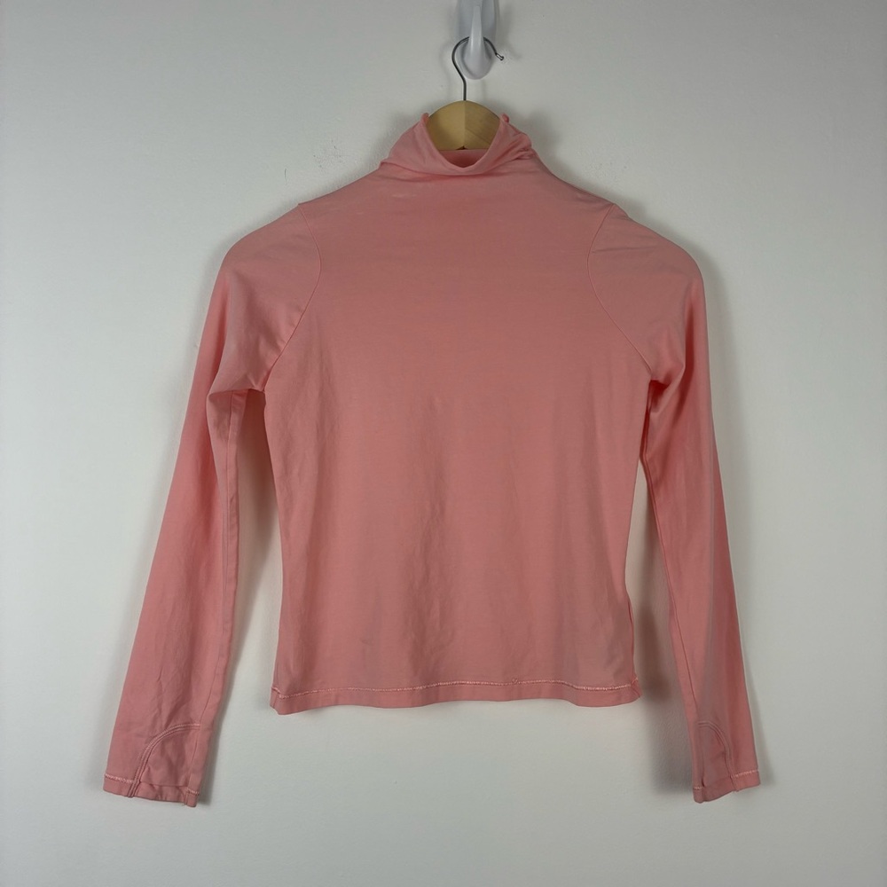 Athleta girl peach pink mock turtleneck size 8-10 cotton blend